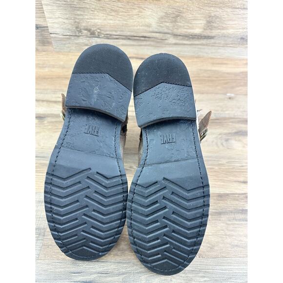 FRYE Veronica Belted Short Boots 6.5B Brown Suede Patina # 70581 LN - Picture 9 of 11